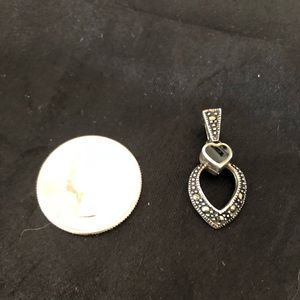 Vintage 1940-1950 Sterling masonite stone pendent